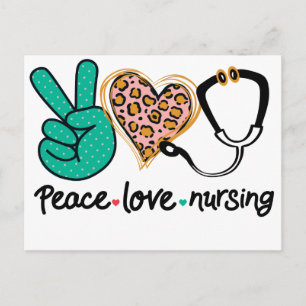 Peace Kärlek Nursing Vykort