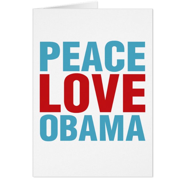 Peace Kärlek Obama Hälsningskort (Framsidan)