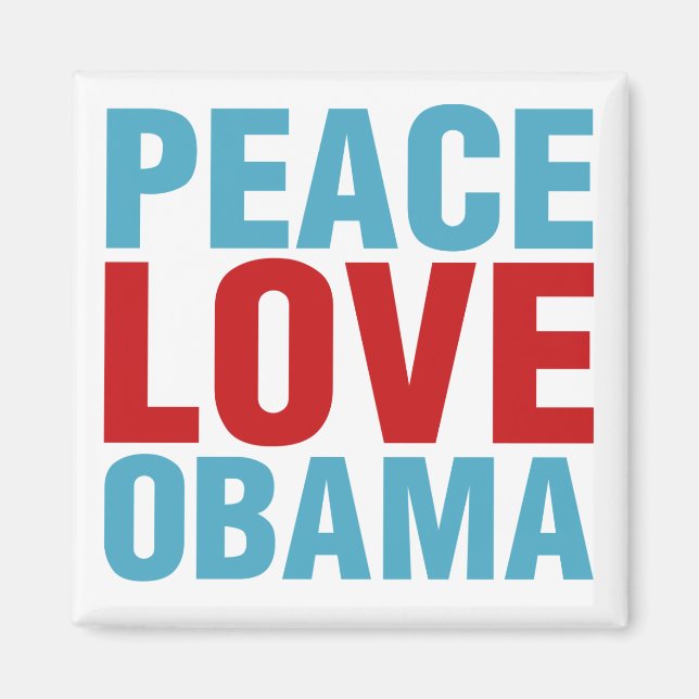 Peace Kärlek Obama Magnet (Framsidan)