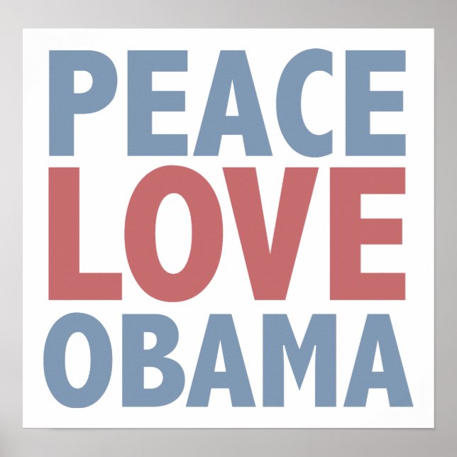 Peace Kärlek Obama Poster (Framsidan)