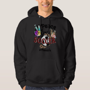 Peace Kärlek Ocer Mamma Life Mamma Grandma Leopard Hoodie