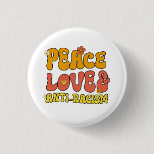 Peace Kärlek och antirasism Knapp