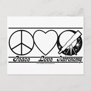 Peace Kärlek och astronomi Vykort
