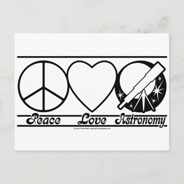 Peace Kärlek och astronomi Vykort (Framsida)