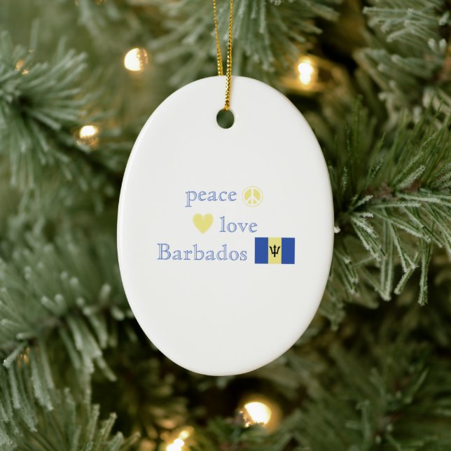 Peace Kärlek och Barbados Julgransprydnad Keramik (Träd)