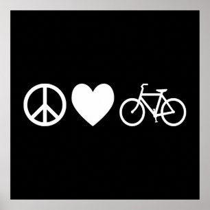 Peace Kärlek och Bicycles Poster