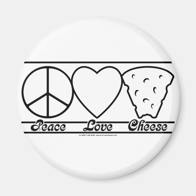 Peace Kärlek och Cheese Magnet (Framsidan)