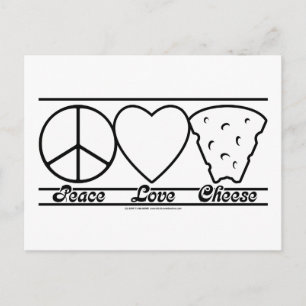 Peace Kärlek och Cheese Vykort