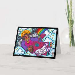 Peace Kärlek och Chocolate Black Angel Card Kort