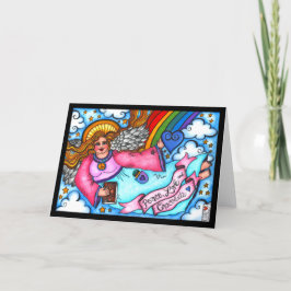 Peace Kärlek och Chocolate Blonde Angel Card Kort