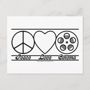 Peace Kärlek och Cinema Vykort