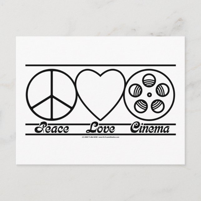 Peace Kärlek och Cinema Vykort (Framsida)