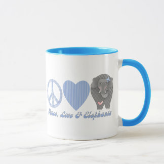 Peace Kärlek och elefanter Mugg