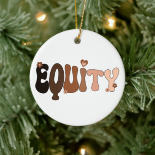 Peace Kärlek och Equity Julgransprydnad Keramik