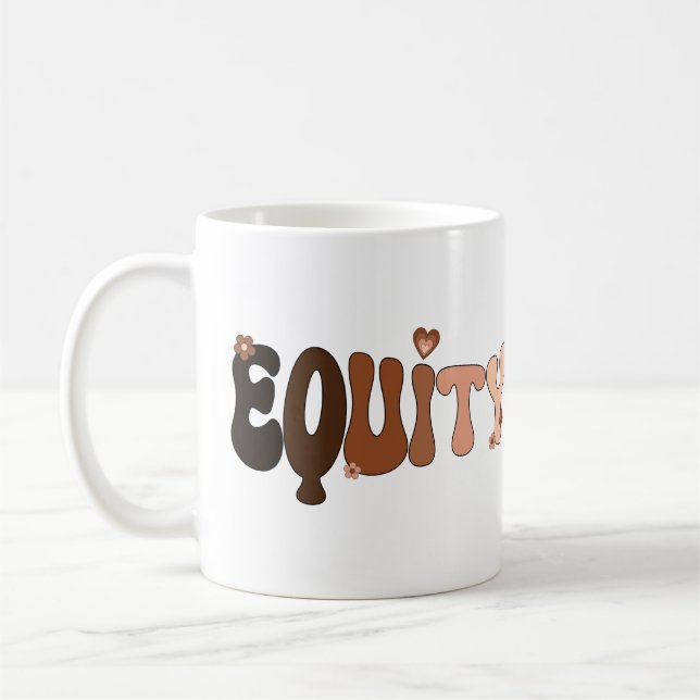 Peace Kärlek och Equity Kaffemugg (Vänster)