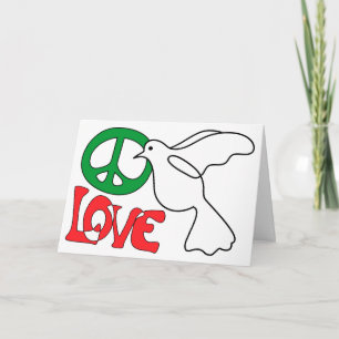 Peace Kärlek och ett Dove-Julhälsningar kort