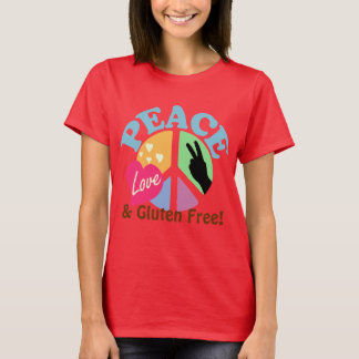 Peace Kärlek och Gluten Free T Shirt