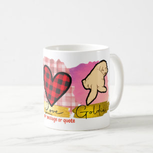Peace Kärlek och Goldie Golden Retriever Hund älsk Kaffemugg