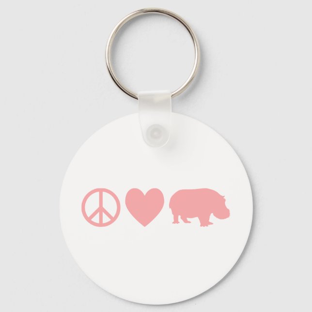 Peace Kärlek och Hippos Nyckelring (Framsida)