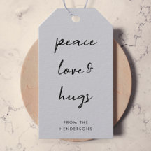 Peace Kärlek och Hugs | Dove Grått Elegant jul