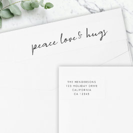 Peace Kärlek och Hugs | Minimal vit jul Etikettband