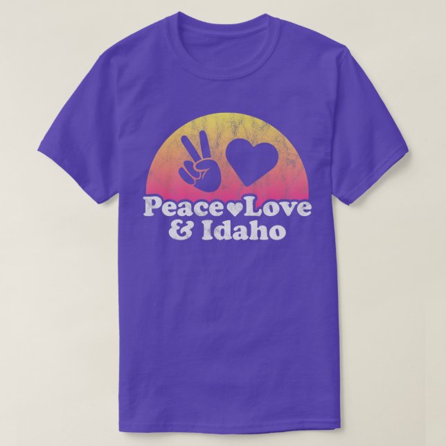 Peace Kärlek och Idaho T Shirt (Design framsida)