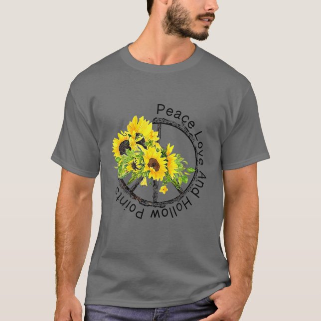 Peace Kärlek och ihåliga punkter T Shirt (Framsida)