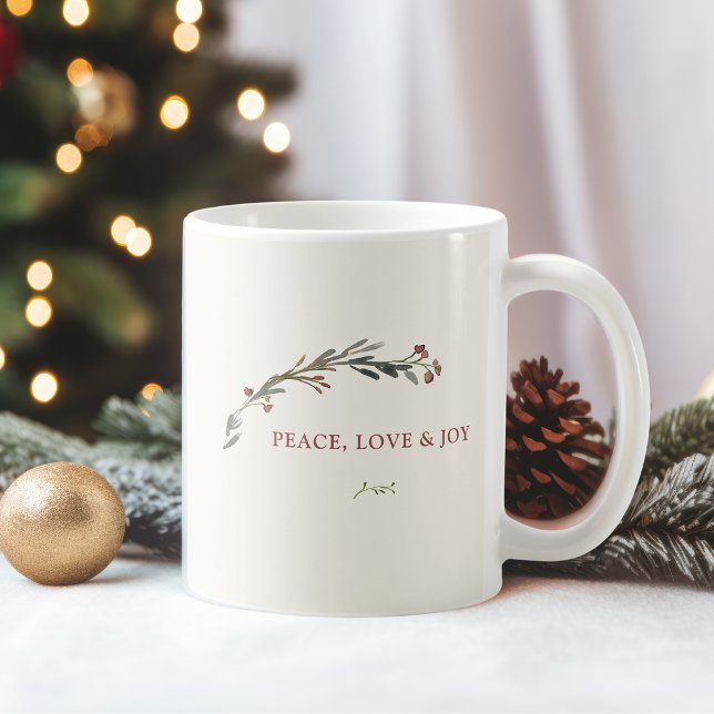 Peace Kärlek och Joy Botanical Kaffemugg (Skapare uppladdad)