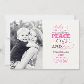Peace Kärlek och Joy Cards Julkort