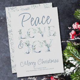 Peace Kärlek och Joy Decorative Typography jul Julkort