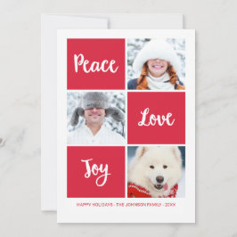 Peace Kärlek och Joy | Helgdag-fotokort Julkort