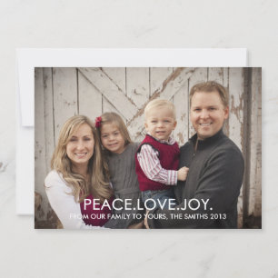 Peace, Kärlek och Joy Helgdag Photo Card 2013 Julkort