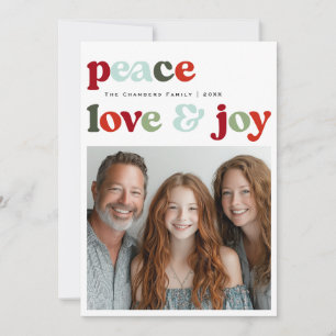 Peace Kärlek och Joy Jul Helgdag Design Julkort
