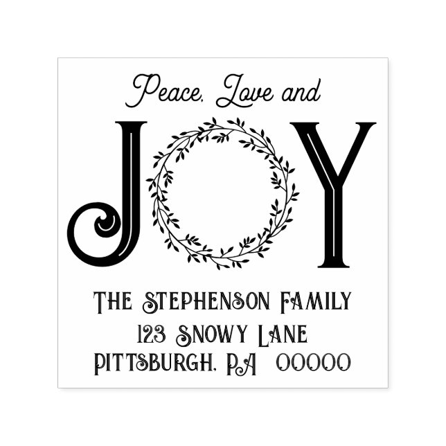 Peace Kärlek och Joy-Returadressen Självfärgande Stämpel (Design)