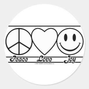 Peace Kärlek och Joy Runt Klistermärke