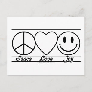 Peace Kärlek och Joy Vykort