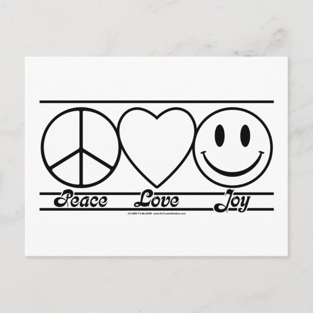 Peace Kärlek och Joy Vykort (Framsida)