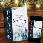 Peace Kärlek och Joy Winter Forest Jul Julkort<br><div class="desc">Önskar dina vänner och din familj en fredsäsong i kärlek och glädje med ett personlig julkort. Snyggt- och elegantens vattenfärgsutformning med vinterskog och dekorerad typografi. Peace-programmet är förskönat med sprit från gräs, fir träd och bär, medan kärlek och glädje är kopplade till ett kärlek-hjärta. Mallen är inställd för att du...</div>