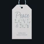 Peace Kärlek och Joy Winter Greenery Watercolor Presentetikett<br><div class="desc">Personligen Peace Kärlek & Joy presenterar märkre för vintern och jultomtejulhelgen. Typografi med handskriven avslappnad och vinter-grön vinterslogg i blå och grönt nyans.</div>
