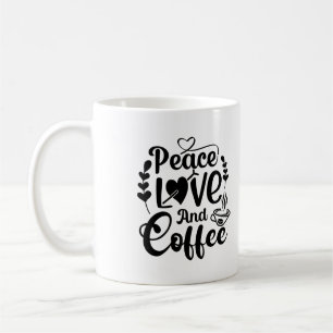 Peace Kärlek och kaffetypgrafi Mugg