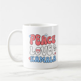 Peace Kärlek och Kamala Harris 2024 Kaffemugg