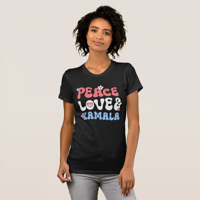 Peace Kärlek och Kamala Harris 2024 T Shirt (Hel framsida)