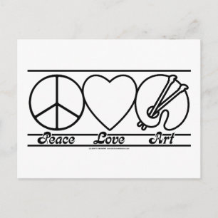 Peace Kärlek och konst Vykort
