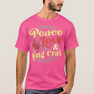 Peace Kärlek och Kung Crab New Orleans Louisiana T Shirt