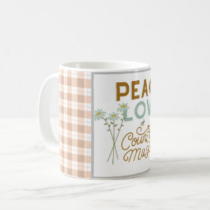 Peace Kärlek och Land Music Kaffemugg