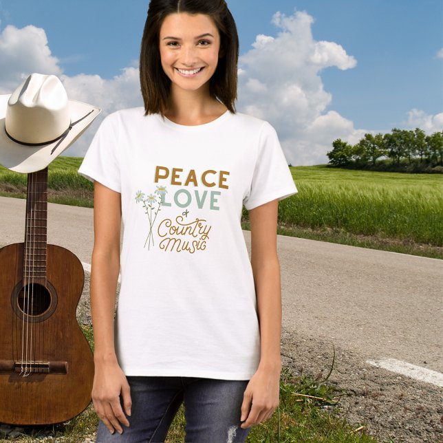 Peace Kärlek och Land Music T Shirt (Available in tank top style too! )