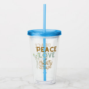 Peace Kärlek och Land Music Take Away Mugg