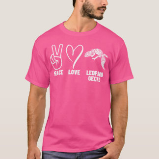 Peace Kärlek och Leopard Geckos T Shirt