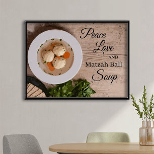 Peace Kärlek och Matzah Boll Kitchen Art Skriv ut Poster