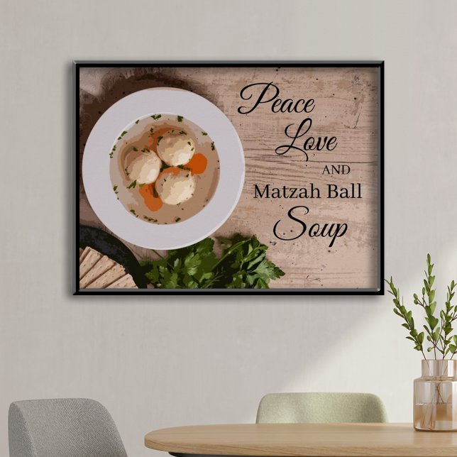 Peace Kärlek och Matzah Boll Kitchen Art Skriv ut Poster (Skapare uppladdad)